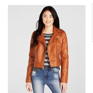 Cognac Faux leather jacket